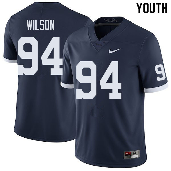 Youth #94 Jake Wilson Penn State Nittany Lions College Football Jerseys Sale-Retro